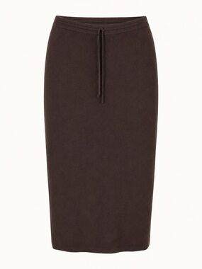 Lauren Ralph Lauren dark brown merino wool cashmere blend knit midi skirt XL